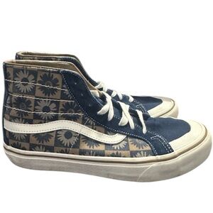 Vans SK8-Hi 138 Decon High Top Unisex Blue White Floral Lace Up Sneakers
